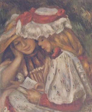 Pierre Renoir Two Girls Reading Spain oil painting art